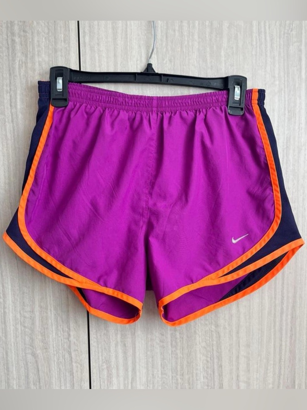 Nike Purple Athletic Shorts with Orange Trim